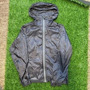 Eddie Bauer Black Windbreaker Water Resistant Rain Jacket